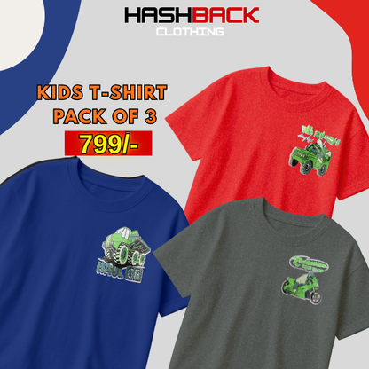 Pack of 3 Boys Printed T-Shirts