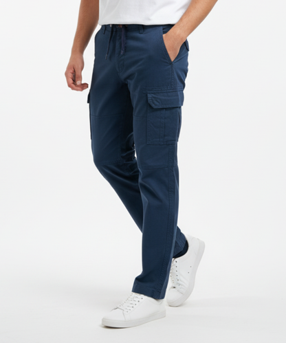 Men's Cotton Cargo Pants with Drawstring