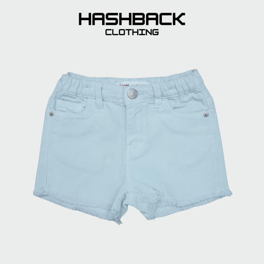 Girls Denim Mini Shorts - High Rise