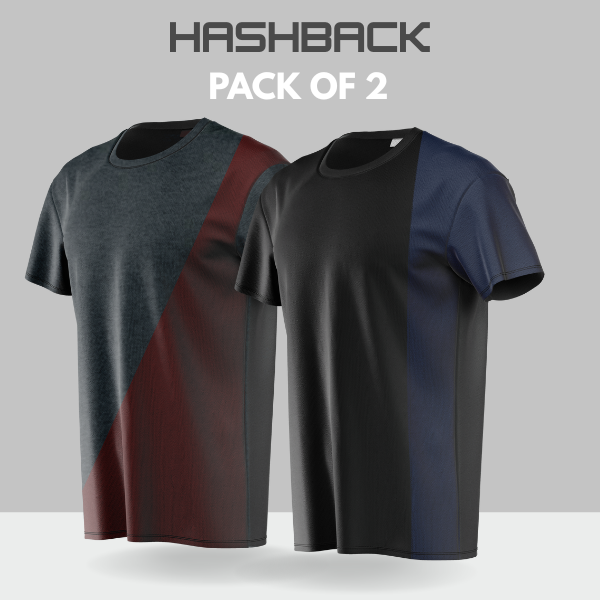 Crew Neck T Shirt For Men - Pack of 2 Mix
