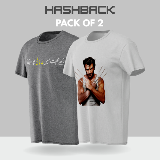 Crew Neck T Shirt For Men - Pack of 2 Mix