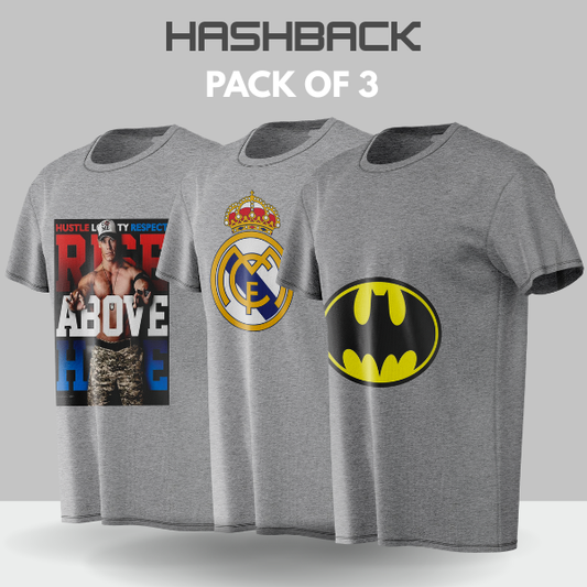 Crew Neck T Shirt For Men - Pack of 3 Mix
