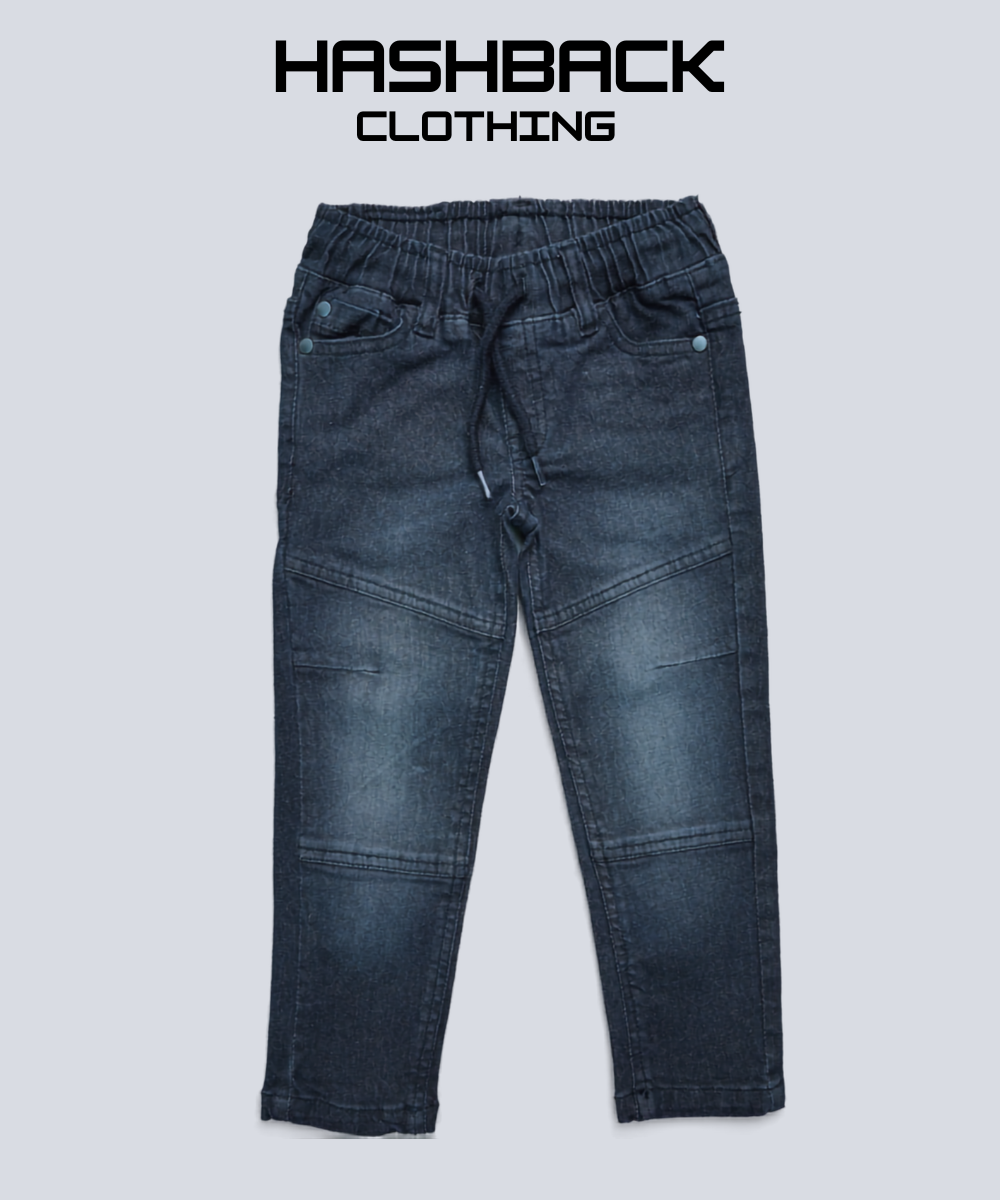 Boys Denim Pant – Elasticated Waist with Drawstring & Gripped Bottom