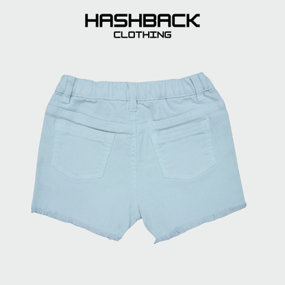Girls Denim Mini Shorts - High Rise