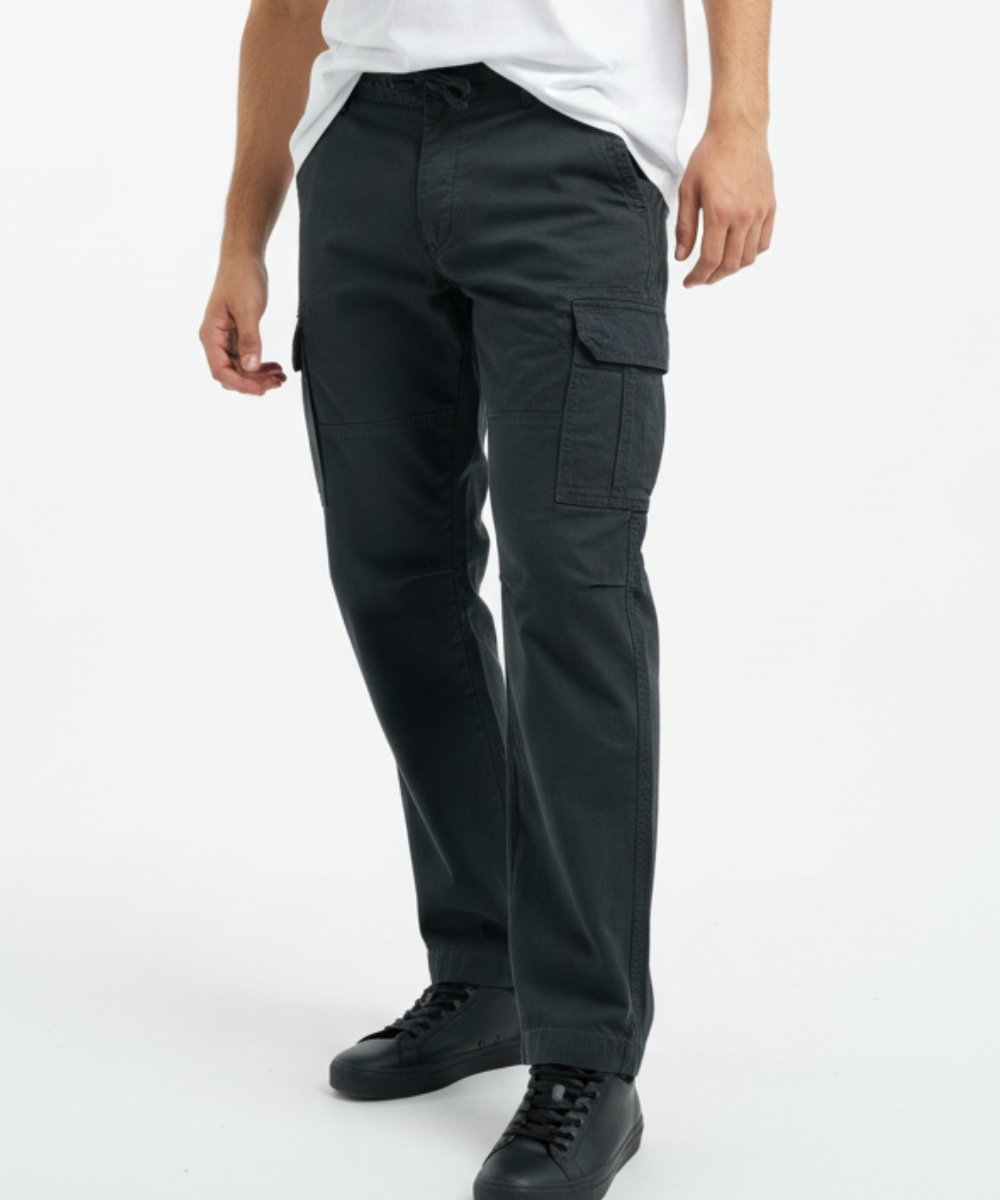 Men's Cotton Cargo Pants with Drawstring