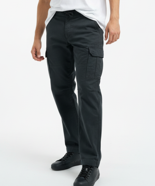 Men's Cotton Cargo Pants with Drawstring