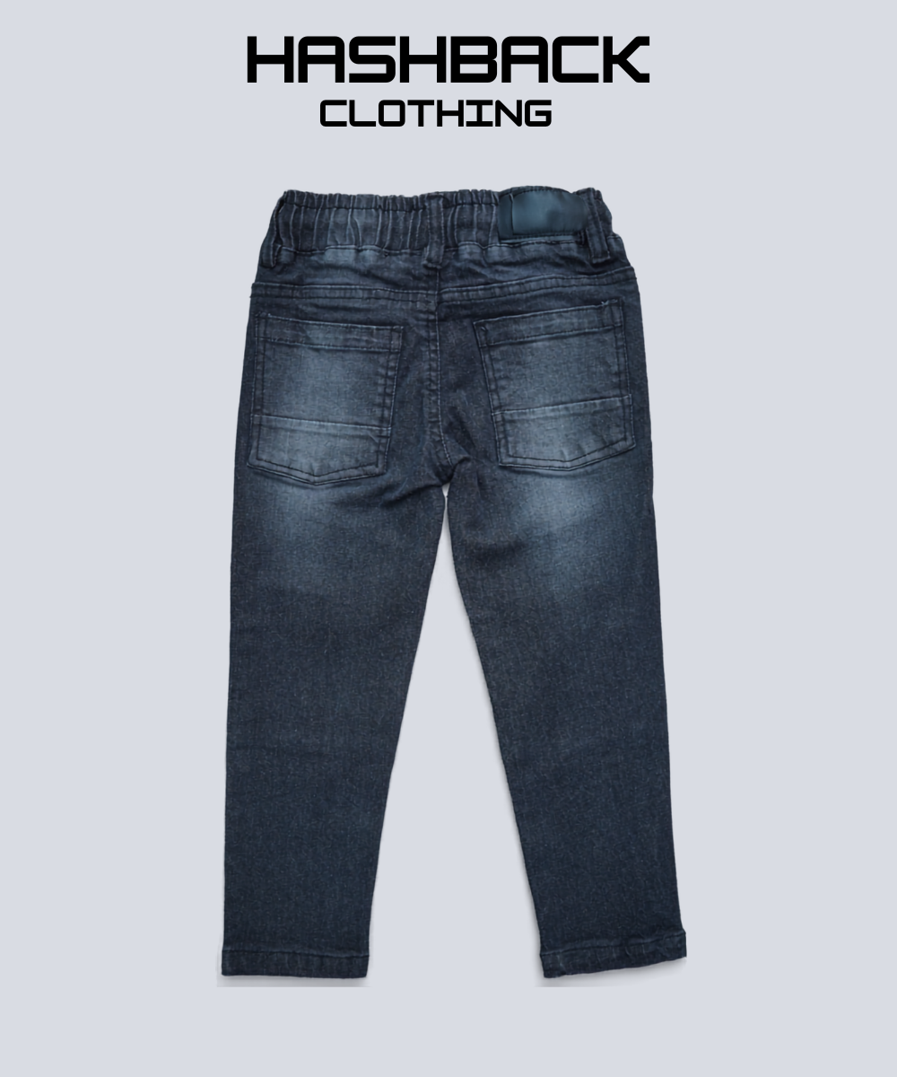 Boys Denim Pant – Elasticated Waist with Drawstring & Gripped Bottom