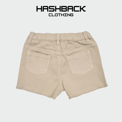 Girls Denim Mini Shorts - High Rise