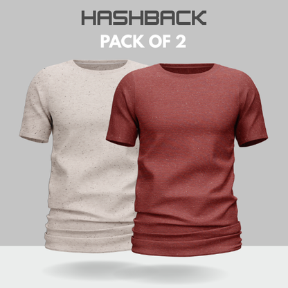 Crew Neck T Shirt For Men - Pack of 2 Mix