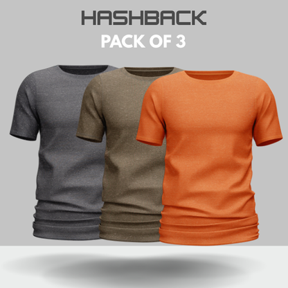 Crew Neck T Shirt For Men - Pack of 3 Mix