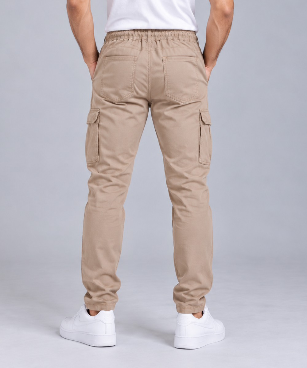 Men's Cargo Jogger Trousers with Flap Pockets-HB