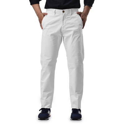 Mens Slim fit Chinos Pants - White- AM001