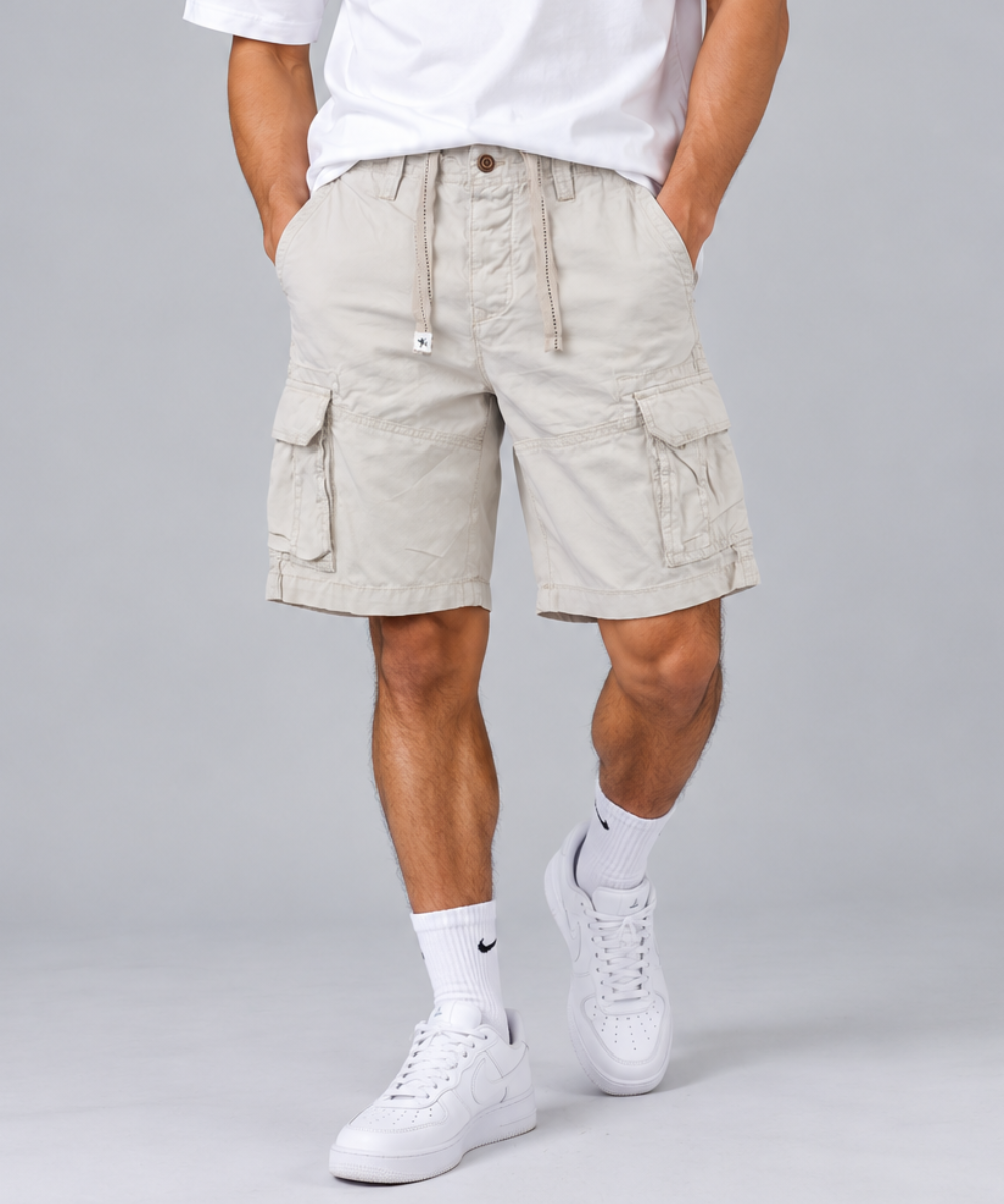 Men's Cargo Shorts – Multi-Pocket Utility Shorts with Drawstring