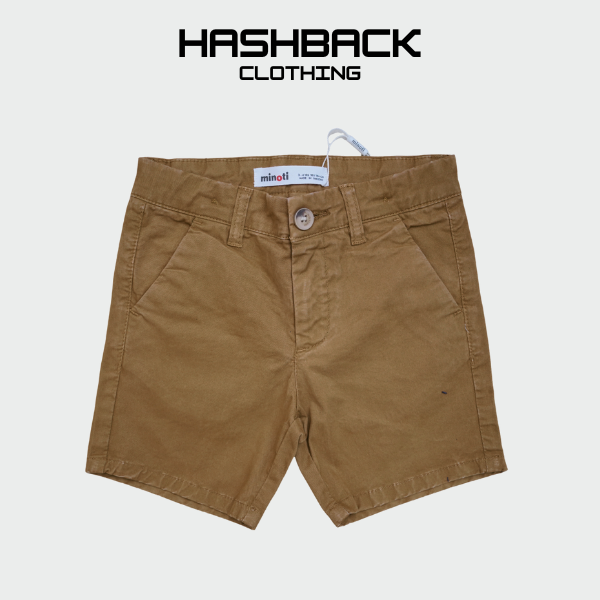 Boys Cotton Shorts - Mid Rise Button Closure