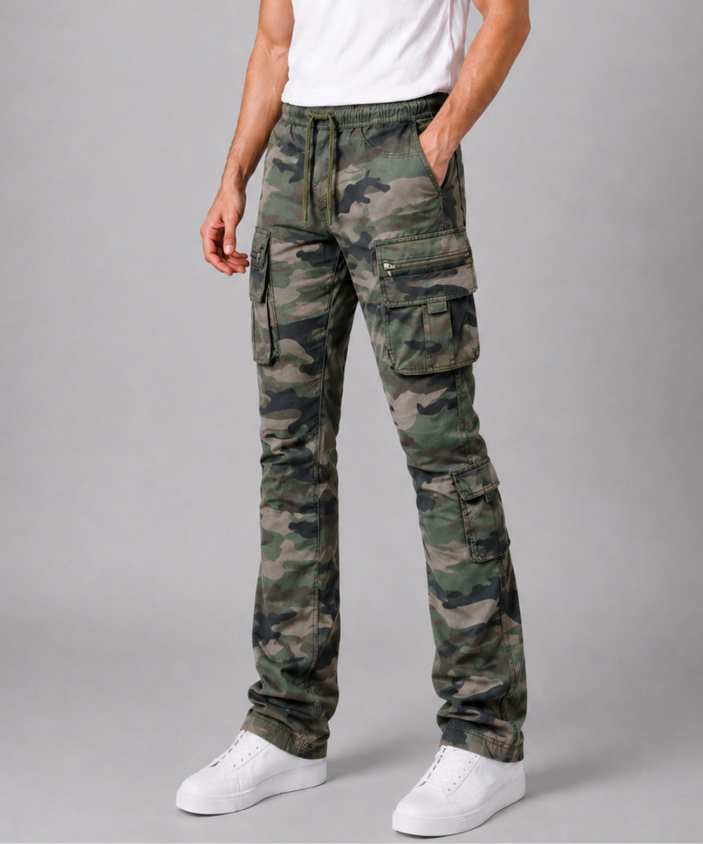 Multi-Pocket Stacked Cargo Pants - Long Length