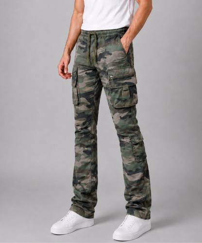 Multi-Pocket Stacked Cargo Pants - Long Length