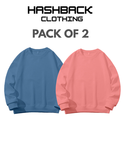 Unisex Oversized Sweatshirt – Pack of 2 & 3 (Random Colors)