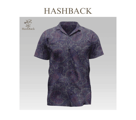 HashBack Hawaiian Beach Casual Button Down Cuban Collar Printed Shirt For Men