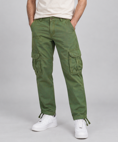 Multi-Pocket Cargo Pants – Olive