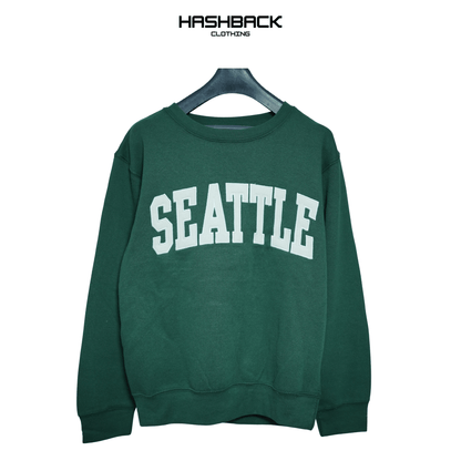Embroidery Sweatshirt Oversized Drop Shoulder Crew Neck Mix Embroidery Article