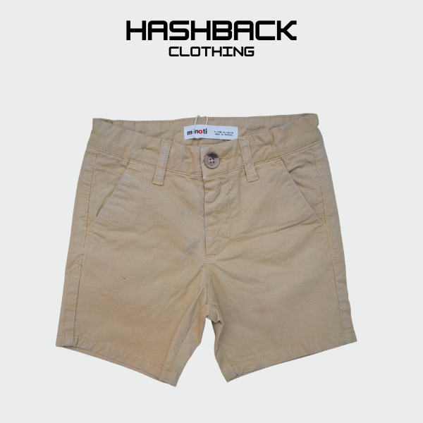 Boys Cotton Shorts - Mid Rise Button Closure