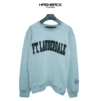 Embroidery Sweatshirt Oversized Drop Shoulder Crew Neck Mix Embroidery Article