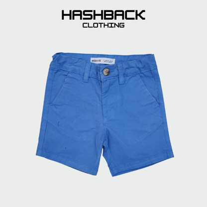 Boys Cotton Shorts - Mid Rise Button Closure