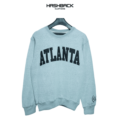 Embroidery Sweatshirt Oversized Drop Shoulder Crew Neck Mix Embroidery Article