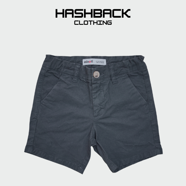 Boys Cotton Shorts - Mid Rise Button Closure