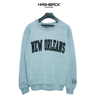 Embroidery Sweatshirt Oversized Drop Shoulder Crew Neck Mix Embroidery Article