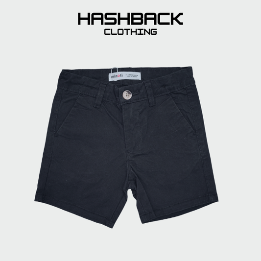 Boys Cotton Shorts - Mid Rise Button Closure