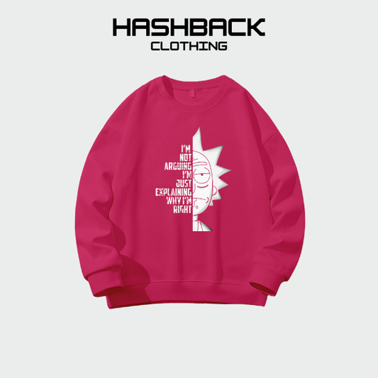 Sweatshirt Oversized Printed Drop Shoulder Crew Neck - Pink 1-