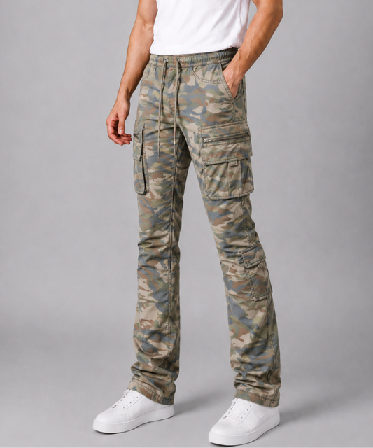 Multi-Pocket Stacked Cargo Pants - Long Length