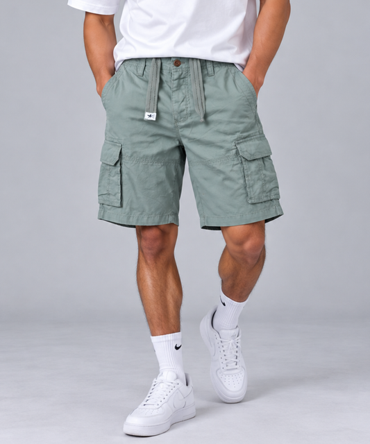 Men's Cargo Shorts – Multi-Pocket Utility Shorts with Drawstring
