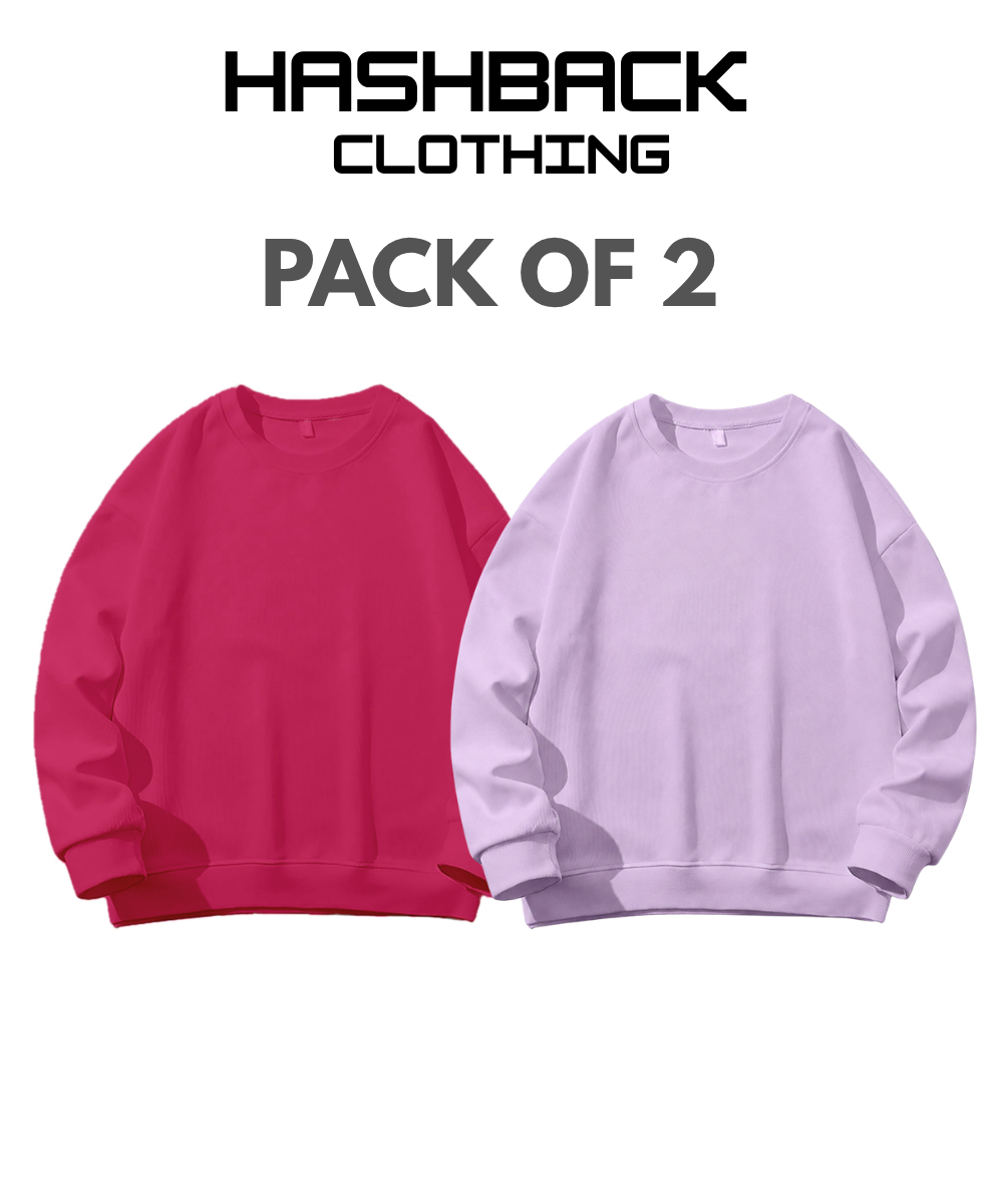 Unisex Oversized Sweatshirt – Pack of 2 & 3 (Random Colors)