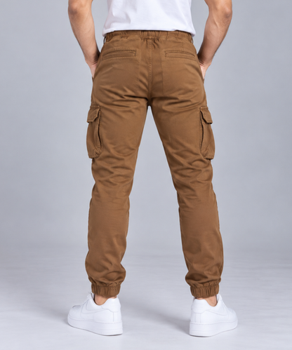 Men's Cargo Jogger Trousers with Flap Pockets-HB