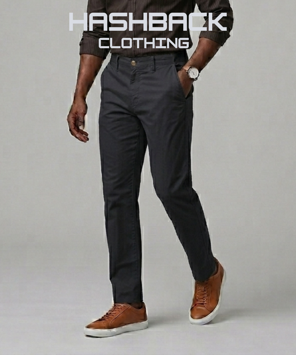 HashBack Men's Slim Fit Cotton Chino Pants