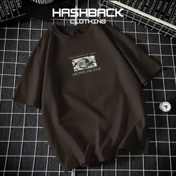 Hashback Printed Oversized  Round Neck T Shirt Men's