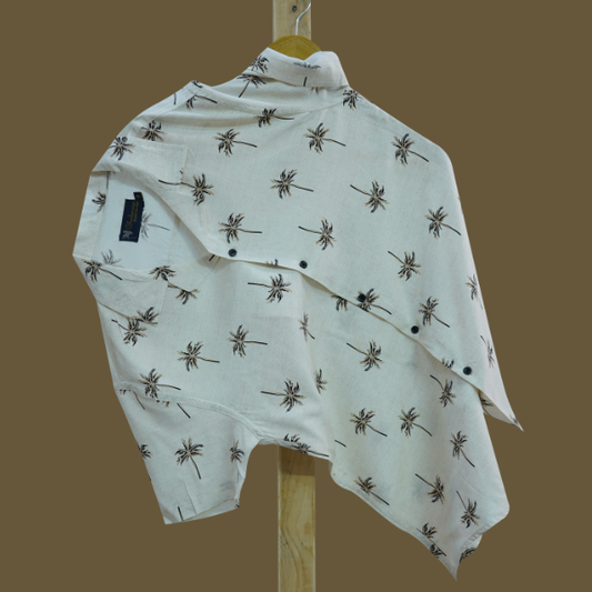 Hashback Printed Linen Shirt For Men
