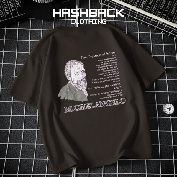 Hashback Printed Oversized  Round Neck T Shirt Men's