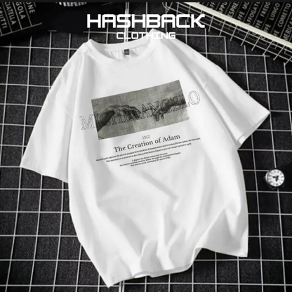 Hashback Printed Oversized  Round Neck T Shirt Men's