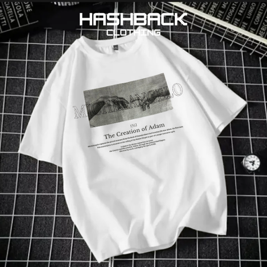 Hashback Printed Oversized  Round Neck T Shirt Men's