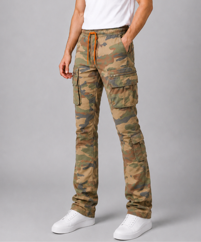Multi-Pocket Stacked Cargo Pants - Long Length