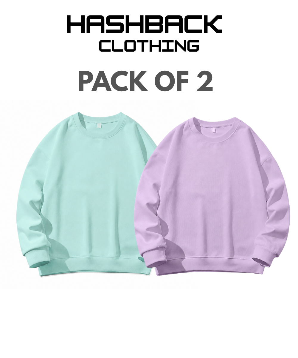 Unisex Oversized Sweatshirt – Pack of 2 & 3 (Random Colors)