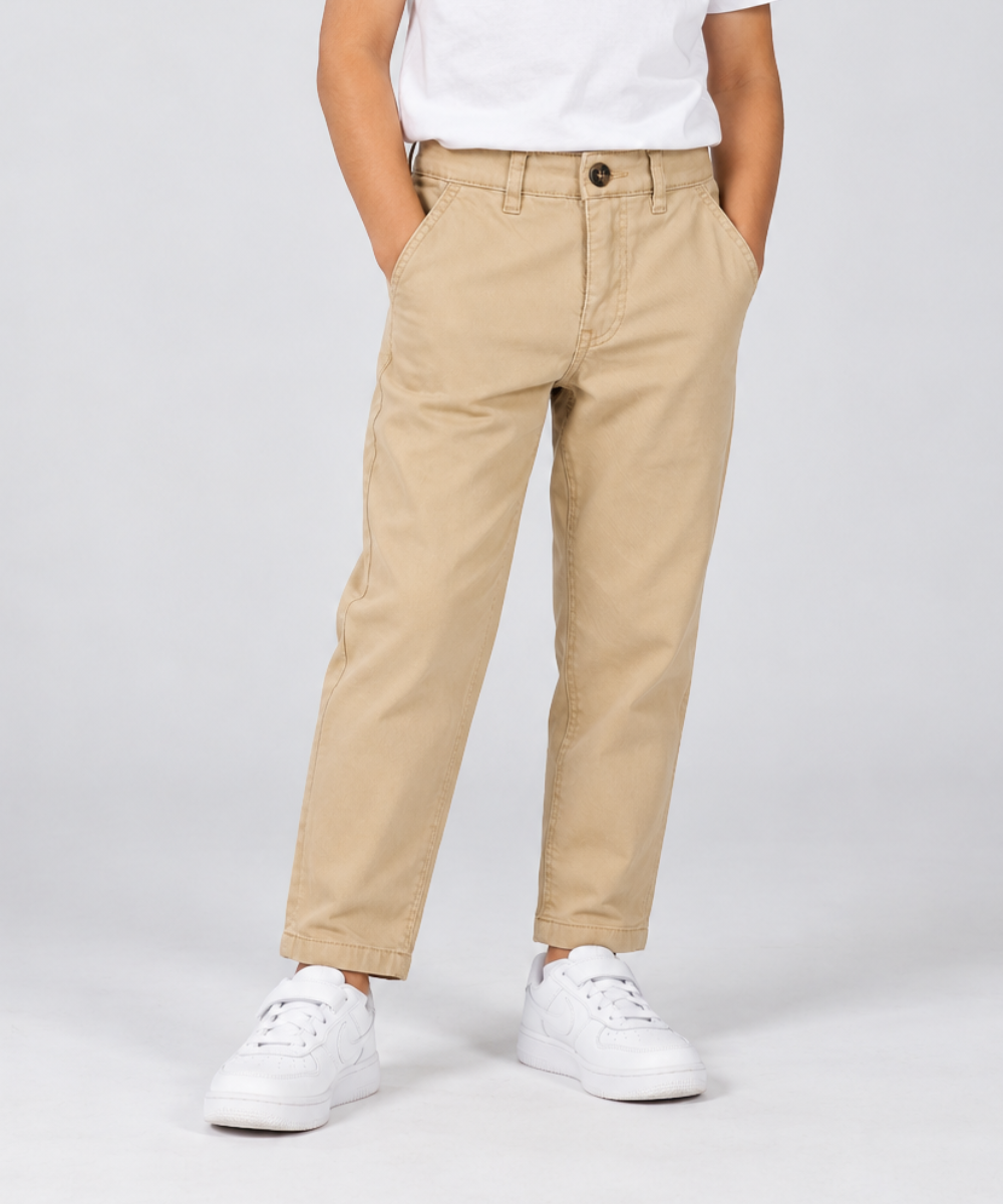 Boys’ Classic Beige Chino Pants