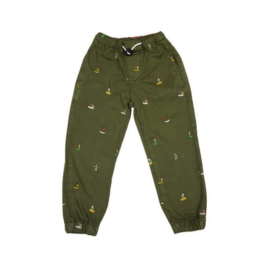 Kids Cotton Embraided Joggers