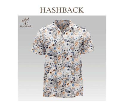 HashBack Hawaiian Beach Casual Button Down Cuban Collar Printed Shirt For Men