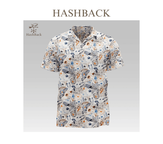HashBack Hawaiian Beach Casual Button Down Cuban Collar Printed Shirt For Men