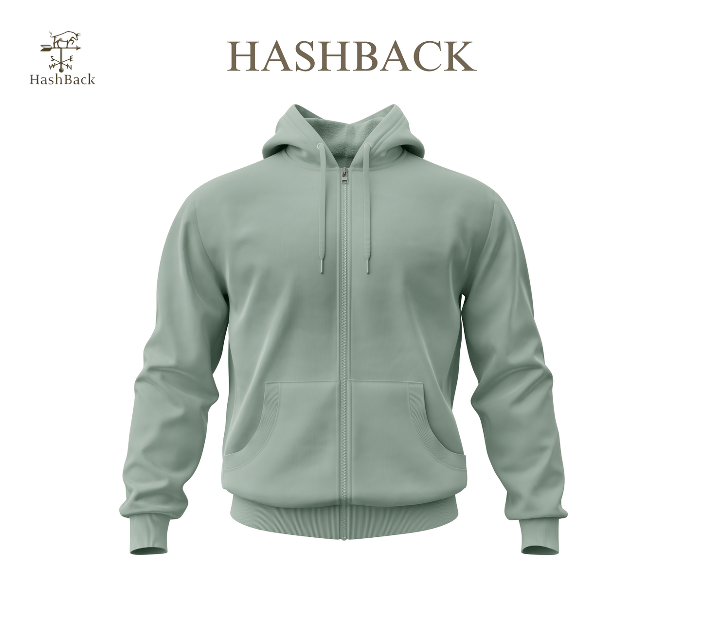 HashBack Plain Zipper Hoodie HD D8 Big & Tall