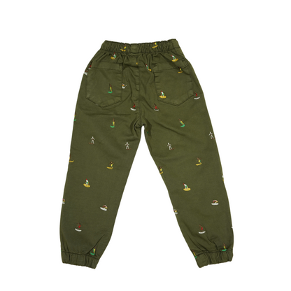 Kids Cotton Embraided Joggers